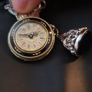 Vintage Gold Pocket Watch with Chain